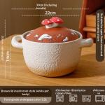 Hand-painted 3D Mushroom-cap Heat-resistant Casserole Dish