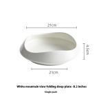 White Porcelain Tableware Guanshan Plate Household Ceramic Dishes