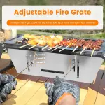 3 In 1 Foldable Charcoal Grill Fire Pit Slow Cooker 2-3 People Portable Camping Grill Stainless Steel BBQ Grill For Camping Tailgating Yard GPCT5452