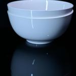 Lily Bone China Dinnerware Set, 2 Pieces, 8-inch White Large Deep Ceramic, Soup, Cereal, Oatmeal, Fruit, Rice Bowl, Plates, Dishes