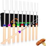 Retractable Wooden Stick Marshmallow Stick Grill Fork