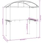 Grill Pavilion with Side Shelves Anthracite 220x115x230 cm Steel