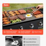 Gas Griddle, 4-Burner Flat Top Grill, 36 Inch Grill Plate Foldable Propane Griddle With Wheels, 60000 BTU Outdoor Flat Top Grills For Pan-Frying, Grilling, Stir-Frying, & BBQ, Pulse Ignition