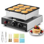 Mini-Pfannkuchenmaker Kommerzielle Dutch Mini Pfannkuchen Maschine, 9 Stk., 76 Mm Durchmesser, Dorayaki-Backmaschine, 850 W, Temperatur- Und Zeitregelung, In Küchen, Cafés Und Restaurants