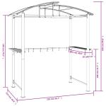 Grill Pavilion with Side Shelves Anthracite 210x114x230 cm Steel