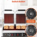 Commercial Panini Press Grill Electric Sandwich Maker Griddle Plate 19x9in
