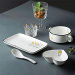 Cute European-Style Dishes Set For One Person Net Red Ins Breakfast Plate Bowl Household Tableware Set Factory Direct Supply
