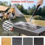 Grill Brush And Scraper, BBQ Brush For Outdoor Grills, Stainless Steel Woven Wire, Bristle Free Barbecue Brushes For Porcelain, Charcoal, Grate Cleaner Grill Accessories, 17 In