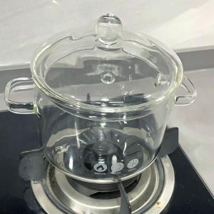 High Temperature Resistant Borosilicate Color Handle Casserole Glass Pot