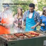 Portable Charcoal Barbecue BBQ Grill With Seasoning Baskets And Hooks, Compact Stainless Steel Cooker For Camping Picnic Hiking Garden Party Festival