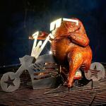 Chicken Stand Beer Funny American Motorcycle BBQ Steel Rack Tools Funny Roast Chicken Rack Grilling Roast Rack