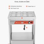 6 X 1/3 Pans Commercial Food Warmer Electric Steam Table With Undershelf