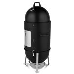 Vertical Steel Charcoal Smoker, Heavy Duty Three Layer Round BBQ Grill Smokey Mountain Cooker For Outdoor Cooking, Black   SAME AS 60608693