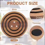 Magnetic Wooden Insulation Acacia Mangium Kitchen Round Casserole Mat