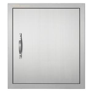 Grill-Zugangstür, 457 X 508 Mm, Einzelne Außenküchentür, Flächenbündig Montierte Edelstahltür, Vertikale Wandtür Mit Griff Und Haken, Für Grillinsel, Grillstation, Außenschrank