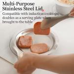 Non-abrasive Stainless Steel Cookware Set With Multifunctional Lids, Suitable For Gas Stoves And Induction Cooktops