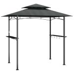 Grill Pavilion with Side Shelves Anthracite 240x150x243 cm Steel