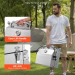 Tabletop Gas Grill, 2-Burner Stainless Steel Portable Propane Grill, With Built-in Thermometer, Travel Locks, Weatherproof Lid, 15,000 BTU Total, For Outdoor Cooking, Patio, Party, Camping, RV