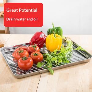 Household Stainless Steel Square Tray Grill With Draining Feature