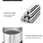 Adjustable stainless steel cake pan