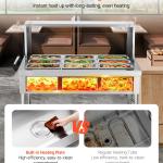 9 X 1/3 Pans Commercial Food Warmer Steam Table With Undershelf And Shield