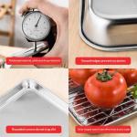 Household Stainless Steel Square Tray Grill With Draining Feature
