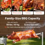 Rotisserie Grill, AC120V 8 Level Height Electric Rotisserie Grill Kit, BBQ Grills Rotisseries Kit With 88 Lbs Load Capacity, 38W Motor, Stainless Steel Automatic Grilling Kits For Parties