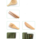 Bamboo Utensils Wooden Travel Cutlery Set Reusable Utensils With Pouch Camping Utensils Zero Waste Fork Spoon Knife Flatware Set