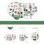 Dishes set household net red eating bowl cute children's cabbage plate combination soup bowl underglaze Nordic style meal