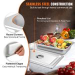 VEVOR 4 Pack Steam Table Pans 20.9 X 12.8 X 3.9 Inch Deep Steam Table Pan Full Size 13L Deep Food Container Stainless Steel Oven Tray Hotel Pans Anti-Jam Steam Table Food Pan