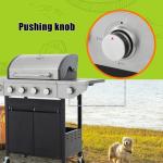 Propane Four-burner Stainless Steel Gas Grill With Side Burners, Suitable For Outdoor Patios And Gardens.
