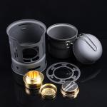 Aluminium Alloy Outdoor Tableware Set 1-2 Person Portable 7pcs Camping Cookware Set For Outdoor Hiking Picnic