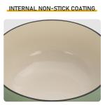 Cast Iron 6QT Cookware Gradient Green With Two Silicone Gloves Enameled Pot