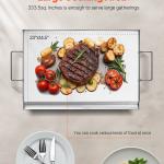 Stainless Steel Griddle, 23x16 Inch Universal Flat Top Rectangular Plate, Gas Grill Griddle For BBQ Grill, Teppanyaki, Portable Family Cookware With Handle, For Camping Tailgating Party
