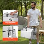 Tabletop Gas Grill, 3-Burner Stainless Steel Portable Propane Grill, With Built-in Thermometer, Travel Locks, Weatherproof Lid, 22,500 BTU Total, For Outdoor Cooking, Patio, Party, Camping, RV