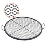 X-Marks Fire Pit Grill Grate, Round Cooking Grate, Heavy Duty Steel Campfire BBQ Grill Grid With Handle And Support X Wire, Portable Camping Cookware For Outside Party & Gathering, 36 Inch Black