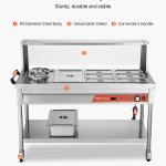 7 Pans + 2 Pots Commercial Food Warmer Steam Table With Undershelf Shield
