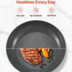 Frying Pan Skillet, Aluminum Egg Fry Pans, 3 Piece (200, 270, 300 Mm), Nonsitck Ceramic Heavy-Duty Skillets With Heat-Resistant Handle, Chef's Cookware, For Oven, Gas, Electric, Induction, Grey