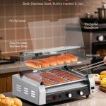 Electric 30 Hot Dog 11 Roller Commercial Grill Cooker Machine Cover 1600W