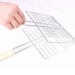 Stainless Steel Outdoor Grill Wooden Handle Square