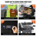 53 Inch Portable Charcoal Grill, Propane Gas Grills With Cover And Cart, Heavy Duty Iron BBQ Grill, Mini Tabletop Smoker For Outdoor Cooking, Barbecue Camping, Picnic, Patio, And Backyard, Black