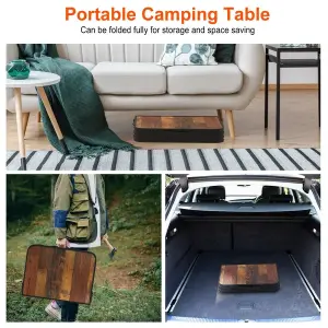 35.43x23.62x26in Foldable Camping Table Collapsible Picnic Aluminum Alloy Grill Stand 66LBS Max Load Height Adjustable BBQ Table With Adjustable Height Storage Net