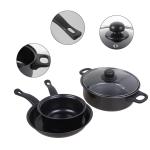 13pcs Cookware Set Pan Pot Non Stick Saucepans Frying Pan Cookware Set Glass Lid