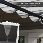 3 X 4m Retractable Pergola, Garden Gazebo Shelter With Aluminium Frame, For Grill, Patio, Deck, Dark Grey