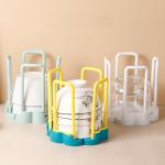 Kitchen Retractable Desktop Bowl Holder Organizer Plastic Drain Water Cup Shelf Cabinet Dishes Storage Rack Plate Storage Tool