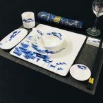 Chinese Restaurant Hotel Set Table Ceramic Dishes Tableware Set