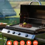24x16 In Flat Top Griddle Carbon Steel Universal BBQ Grill Pan Cookware