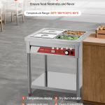 4 X 1/2 Pans Commercial Food Warmer Electric Steam Table With Undershelf