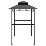 Grill Pavilion with Side Shelves Anthracite 240x150x243 cm Steel