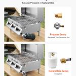 Tabletop Gas Grill, 3-Burner Stainless Steel Portable Propane Grill, With Built-in Thermometer, Travel Locks, Weatherproof Lid, 22,500 BTU Total, For Outdoor Cooking, Patio, Party, Camping, RV